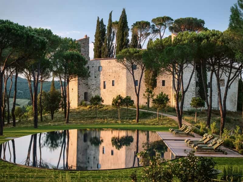 Reschio, Italy property and pond (Small Luxury Hotels boutique property)