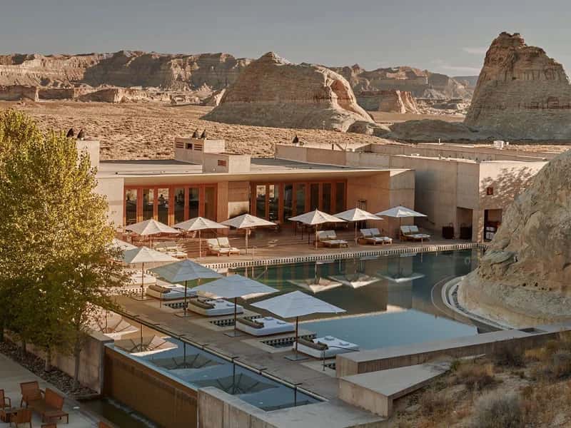 Amangiri Utah pool and property view in the desert