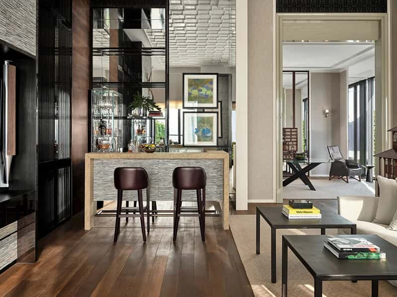 Rosewood Hong Kong harbour-view living room suite — Harbour House, designed by Tony Chi Studio