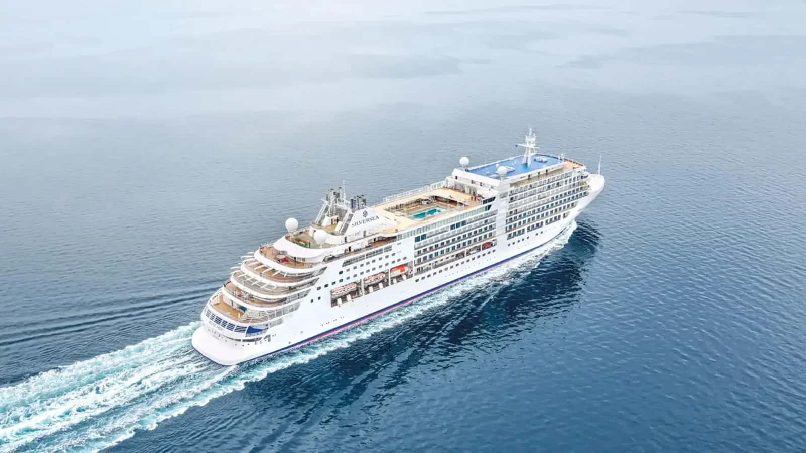 Silversea ultra-luxury cruise ship at sea