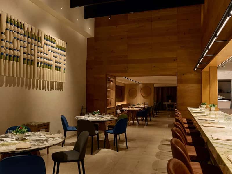 Quintonil restaurant dining room and bar in Polanco, Mexico City