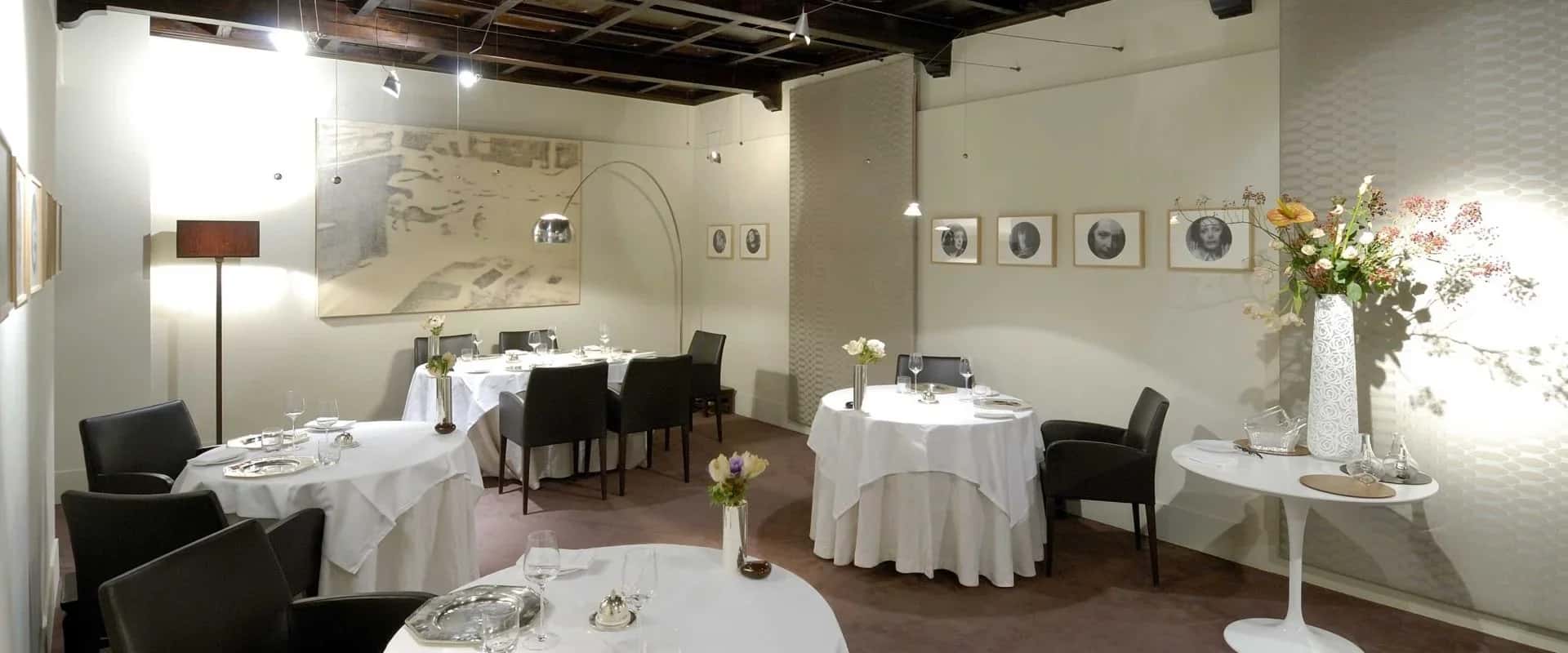 Osteria Francescana 28-seat dining room with contemporary art, Modena