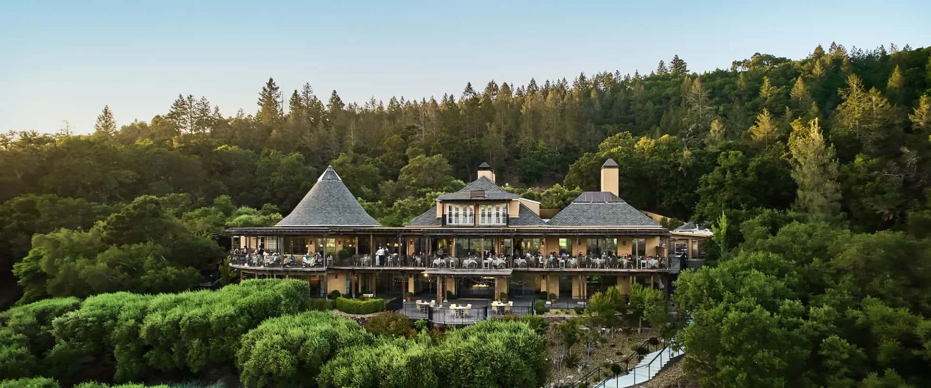 Auberge du Soleil drone view of main building, Napa Valley — signature experience