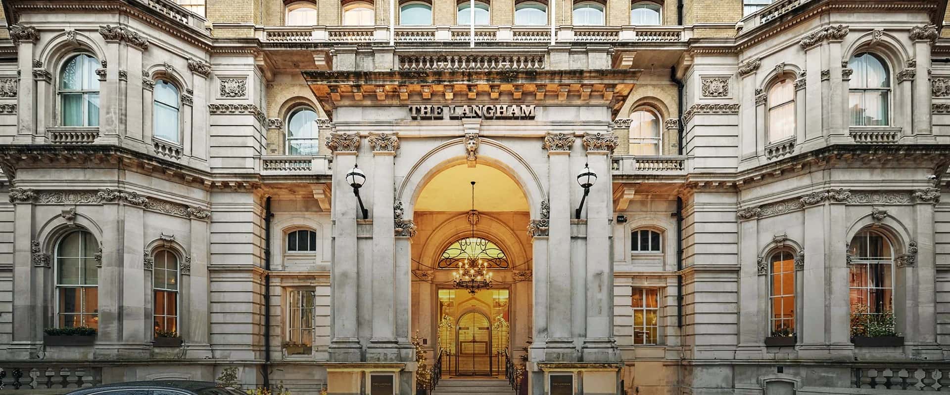 The Langham London flagship hotel — entrance