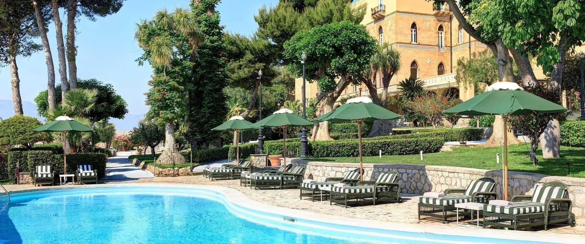 Villa Igiea historic hotel in Palermo, Sicily — pool view
