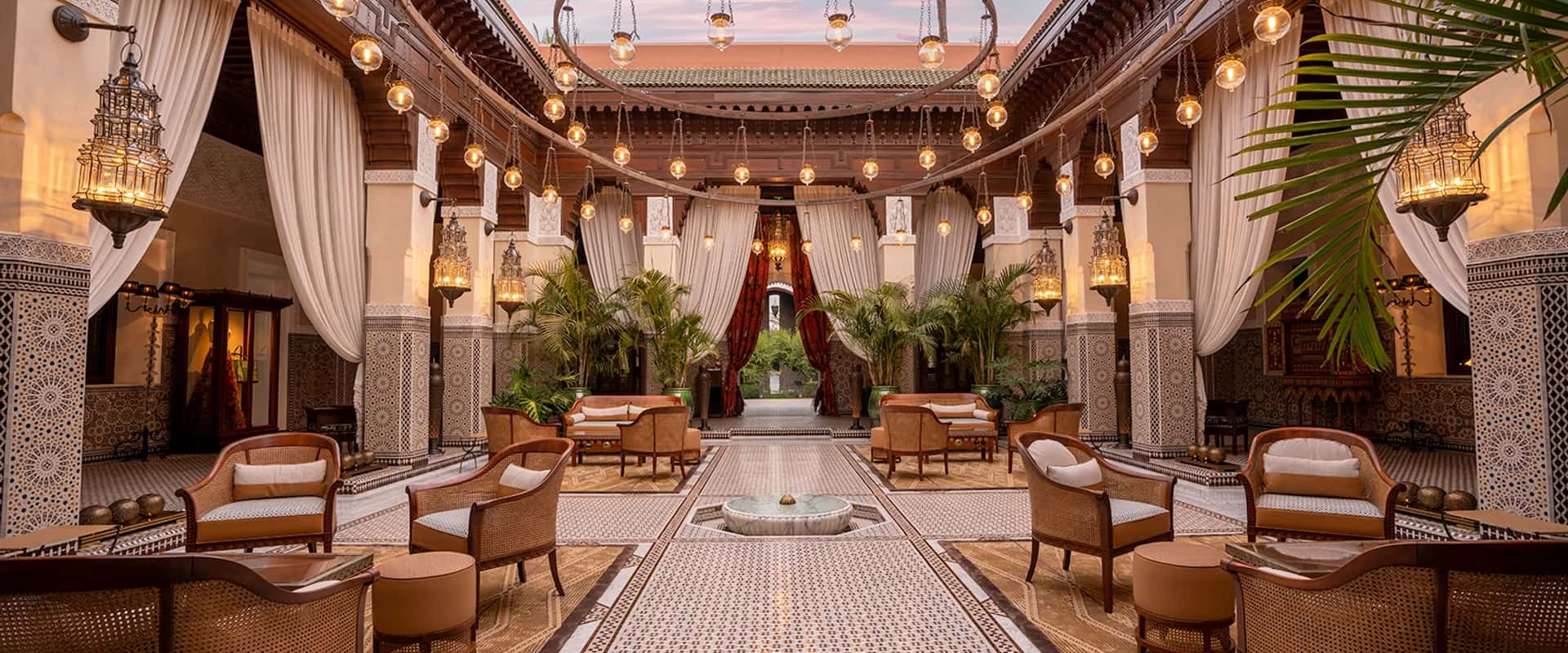 Royal Mansour Marrakech lobby with traditional Moroccan craftsmanship
