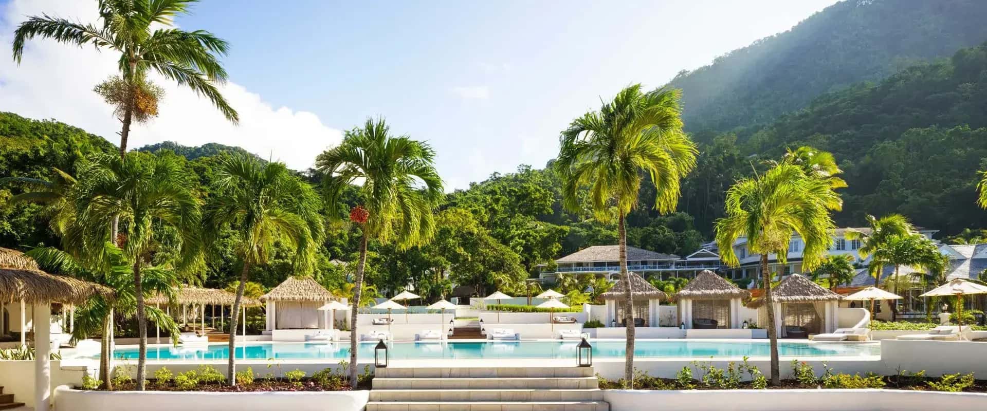 Sugar Beach Viceroy St. Lucia pool with Piton mountain view